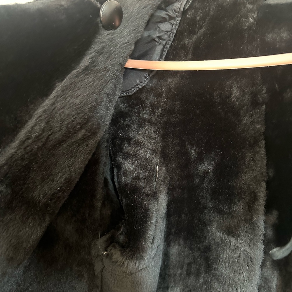 Genuine Suede and Shearling Coat - Picture 6 of 8